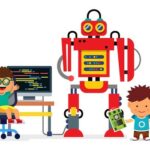 2 niños y un robot